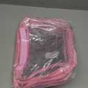 Sanwuta 3 Packs Toy Storage Bags with Zipper, Clear PVC Organizing Waterproof Toy Bags for Board Games, Building Blocks, and Kids Books(12.6 x 9 x 2.36 Inch,Pink)