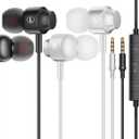 2 Pack 3.5mm Jack in Ear Headphones,Wired Earbuds with Microphone with Microphone Suitable for Smartphones, Computers, Laptops, IPads, MP3 Players
