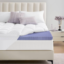 downluxe 4 Inch King Memory Foam Mattress Topper Pro Dual Layer 2 Inch Cooling Gel Egg Crate Memory Foam Plus 2 Inch Pillow Top Medium Firm with Deep Pocket