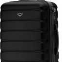 Flight Knight 24x16x10 Expandable Carry On Suitcase Hardside TSA Lock USB C Lightweight Luggage Silent Double Spinner Wheels Maximum Overhead Carry-On Bag For Virgin South West Approved Black