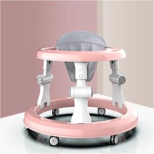 Baby Walker Adjustable Baby Walkers for Baby Boys/Girls with Easy Clean Tray, Baby Essentials Baby Walker with 6 Universal Wheels, Universal Wheeled Walker, 6-18 Months (Color : Pink)