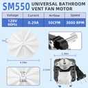 AMI PARTS Universal Bathroom Vent Fan Motor Kit SM550 Electric Motors Fit for Nu.Tone Bro.an - 50 CFM 120V, Replace C65878, VFM100, E498-1, 82423K, K111, C01575, 65100, EM550, EM750
