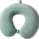 Pure Color Memory Foam Travel U Neck Pillow Soft U Shaped Portable Travel Head Neck Pillow for Airplane Car Office (Green, 30×30×10cm)