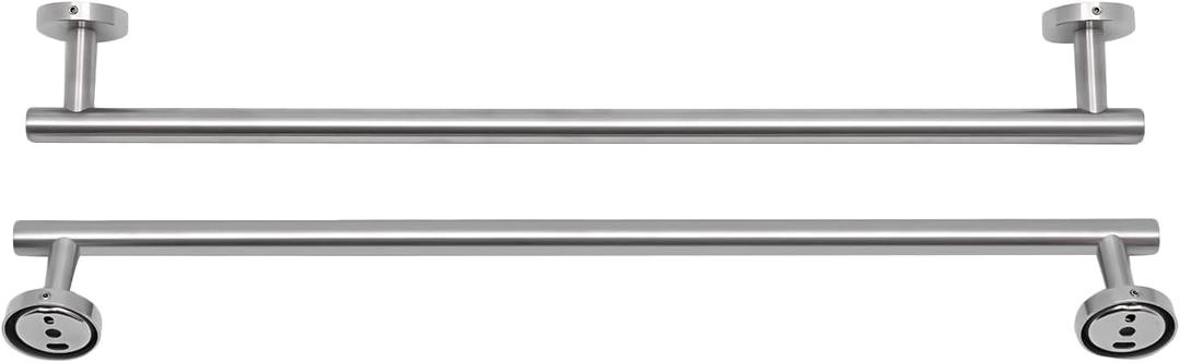 2 Pieces Silver Bathroom Towel Bar, Towel Bar for Bathroom, Hand Towel Holder, Bathroom Towel Rack 18/8 Stainless Steel Wall Mount Brushed Steel, Total Length 24 Inch