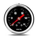 SENCTRL 0-15 Psi Fuel Pressure Gauge, 1-1/2" Black Dial, 1/8" NPT Back Mount, Silicone Oil Liquid Filled, Stainless Steel Case, Inline Low Pressure Gauge, for Water Oil Pressure Test