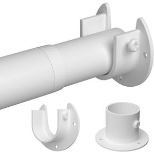 Closet Rods for Hanging Clothes,17 to 75 Inches 1.3 Inch Diameter Heavy Duty Metal Closet Rod Closet Bar for Wardrobes,Closet-White