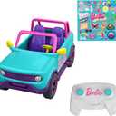 Barbie Hot Wheels RC SUV, Remote-Control Vehicle That Fits 2 Fashion Dolls & Accessories, Includes Kid-Applied Stickers for Customization