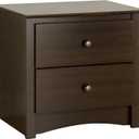 Prepac Sonoma Traditional Nightstand Side Table with 2 Drawers, Functional 2-Drawer Bedside Table 16" D x 23.25" W x 21.75" H, Espresso, EDC-2422