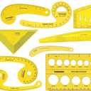 Traceease French Metric Plastic Sewing Tools Metric Curve Shaped Rulers for Designers and Tailors Sewing Ruler Set Tailoring Rulers Lot of 10pcs