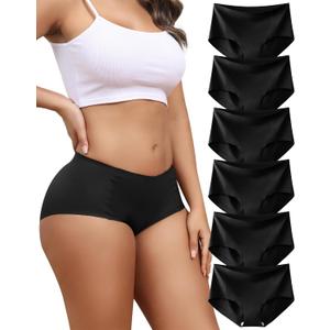 LEVAO Women's Underwear Seamless No Show Hipster Bikini Panties Stretch Invisible Briefs 6 Pack, XL