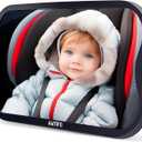 Baby Car Mirror for Rear-Facing Seat - Shatterproof & No-Shake Design,Wide-Angle View,Easy Install 360 Adjustable,Infant and Toddler Travel Essential,by AMTIFO