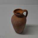 9.3 Inch Antique Ceramic Vase, Terracotta Vase with Handle, Tuscan Decor Farmhouse Decorative Vase, Rustic Vase for Home Decor, Living Room, Entryway, Wedding - Distressed Design, Gray