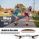 Skateboards for Beginners, 31"x8" Complete Skateboard for Kids Teens & Adults, 7 Layer Canadian Maple Wood Double Kick Deck Concave Standard and Tricks Skateboard with All-in-1 Skate Tool