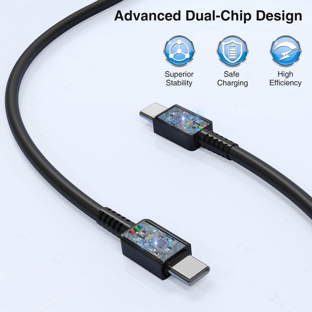 2Pack 45W Super Fast Charging Block and USB C to C Cable 10ft,Type C Wall Charging Power Adapter and Android Phone Charger Cord Long for Samsung Galaxy S25 Ultra/S24+/S23+/S22/S21/Note 20/Note 10+