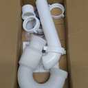 Flexible P Trap for Bathroom Sink, Flex Drain Pipe for Bathroom Sink Drain Kit and Kitchen Sink Drain Kit, 1-1/2" or 1-1/4" Expandable Sink Trap, Slip Joint or Direct Connection 1/2 Inch P Trap Kit