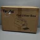 XL Enclosed Stainless Steel Litter Box with Lid, Light Gray