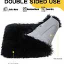 Fluffy Dog Cat Bed Mat 19.6x31.4 inch, Washable Soft Plush Faux Fur Warm Area Puppy Pads Blanket for Indoor Pet Sleep Cushion Black