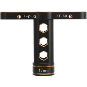 17mm RC Hex Nut Socket, Aluminium Alloy T Sleeve Maintenance Tool, Proof and Durably, Ideal for 1/8 RC Racing Car Tire Nut Removal (Gold)