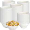 Dandat 500 Pack 9oz Disposable Paper Bowls Food Soup Natural Bagasse Fiber Bowls for Sauce Salad Dessert Hot Cold Soup
