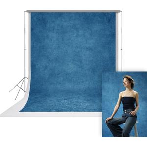 UrcTepics 10 ×10 ft Abstract Blue Fabric Photo Backdrops, Abstract Texture Backdrop for Headshots and Portraits, Photography Background for Studio and Vedio.