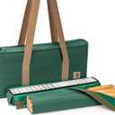 Yellow Mountain Imports American Mahjong Set, Koi Fish with Green Soft Case - Four Wooden All-in-One Racks with Pushers, Wright Patterson Scoring Coins, Dice, and Wind Indicator