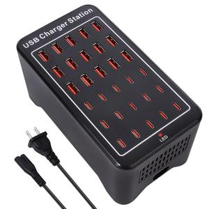 150W(30A) USB Charging Station, 30-Port USB C Charger Block, Multiple Desktop/Wall Fast Charger with Intelligent Protection Compatible with iPhone, iPad, Tablets, Smartphones