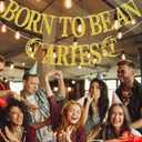 Born to be An Aries Banner, 12 Constellation Zodiac Aries Birthday Party Decoration Supplies, March April Horoscope Astrology Birthday/Baby Shower Decorations Gold Glitter