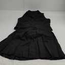Cicy Bell Womens Summer 2 Piece Outfits V Neck Blazer Vest Matching Sets and Mini Pleated Skirts (Small, Black)