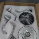 Chandelier Ceiling Fan, 20" Farmhouse Fandelier Ceiling Fans with Lights, Rustic Hanging Geometric Pendant Light Fixture for Bedroom, Dining Room, Kitchen Island, Foyer, Hallway-Silver