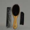 Hair Brush Comb Set Boar Bristle Hairbrush for Curly Thick Long Fine Dry Wet Hair,Best Travel Bamboo Paddle Detangler Detangling Hair Brushes for Women Men Kids Adding Shine Smoothing Hair (Natural Wood Color2)