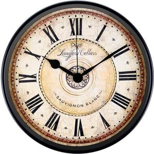 Justup Wall Clock, 12 inch Metal Black Wall Clock European Style Retro Vintage Clock Non - Ticking Whisper Quiet Battery Operated with HD Glass Easy to Read for Indoor Decor (Black 12')