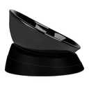 Bulldog Bowl Anti-Slip Dog Cat Dish Detachable Ceramic Dog Bowl Pet Sterile Tilted Pet Feeder Slope Base (Black Ceramic, 2 Cup)