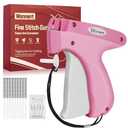 Stitch Gun for Clothes Stitchy Tagging Gun for Clothing Stitchy Quick Clothing Fixer -Includes 1,000 Black Fasteners & 1,000 White Fasteners & 6 Needles(hotpink+White)