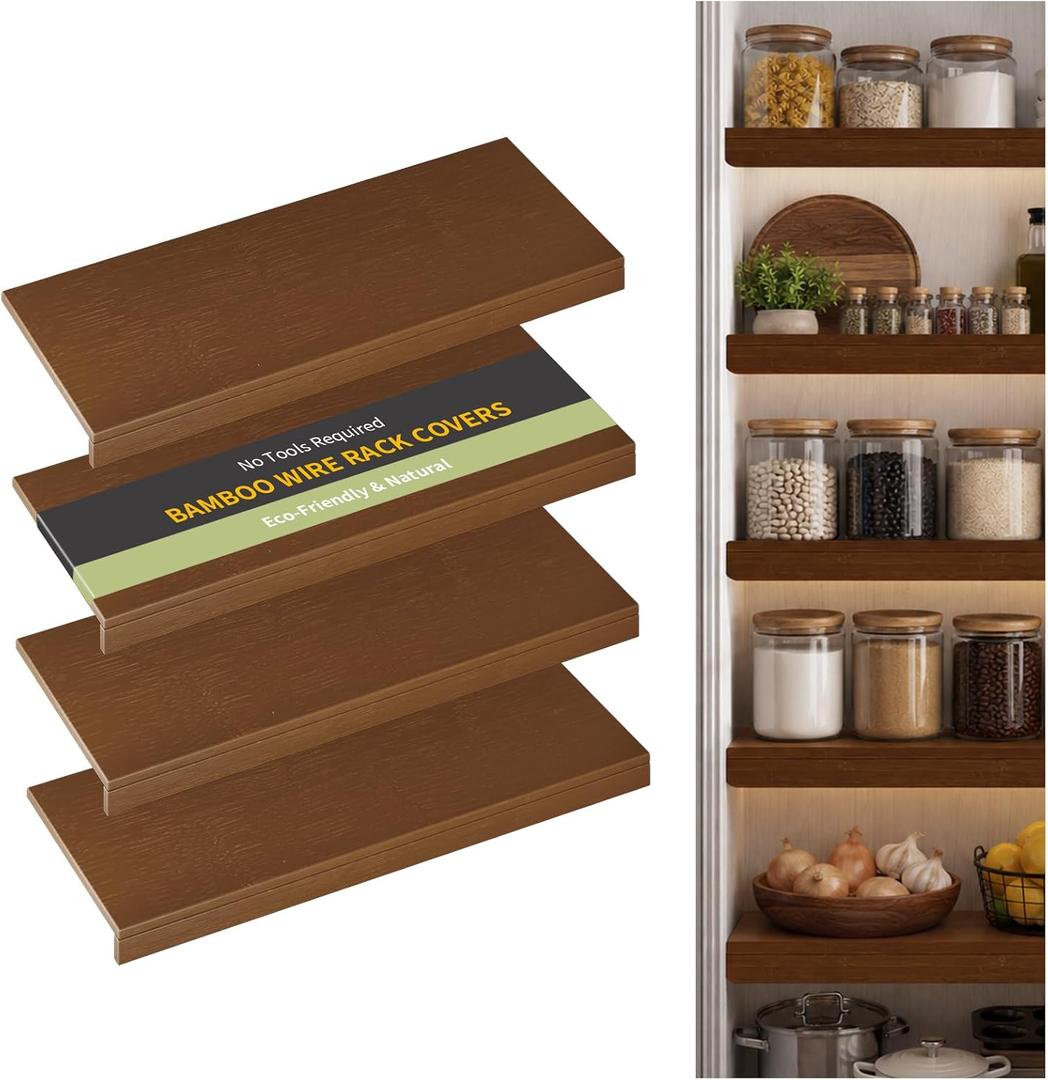 Wire Shelf Covers,40" W x 16" D,4pcs,Walnut