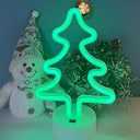 AOSCTELF Neon Light Sign, Christmas Tree LED Neon Signs, Battery/ USB Powered Light Up Acrylic Neon Sign Night Light for Christmas Room Decor