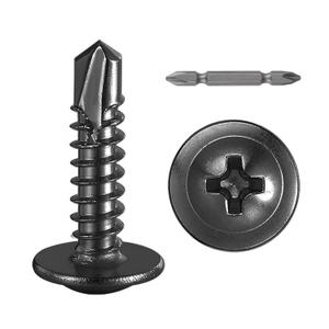 (300Pcs)#8x3/4" for Sheet Metal Self-Tapping Screws 410 Black Stainless Steel Truss Head High-Strength Quick Tapping