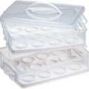 Snapware (2-Layer, 24 Cupcakes Plastic Detachable Cupcake Carrier Storage Container With Lid and Handle, Freezer Dishwasher Microwave Safe (14.25" L x 10.5" W)