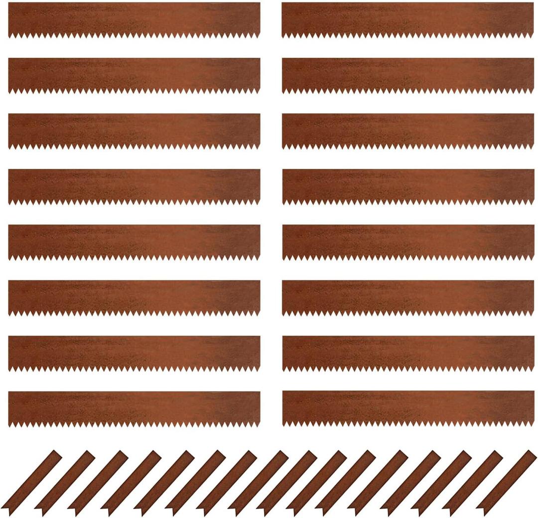 16 Pack Cor-Ten Steel Landscape Edging with Rust Patina Finish, 40" L x 6" H Strips, 53FT Total Steel Lawn Edging for Lawn, Garden, Flowerbed