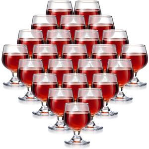 Meanplan Cute Shot Glasses Mini Snifters Cognac 1.7 oz Cups Brandy Snifter Mini Wine Snifters Glass Dinnerware Set for Whiskey Juice Vodka Sherry Champagne Brandy Wine Party Supplies(24 Pieces)
