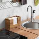 Paper Towel Dispenser Countertop, Acacia Wood Bathroom Paper Towel Holder, Napkin Holder for Kitchen, Multifold C-Fold, Z-Fold, Trifold for Bathroom Toilet Home