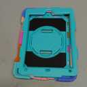 Case for iPad 9th/8th/7th Gen Case 10.2" - Shockproof, 360 Rotating Stand, Hand & Shoulder Strap, Pencil Holder (Colorful Aqua)