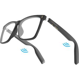 AIRMARS Smart Glasses for Men and Women, Builtin Speaker and Microphone, Photochromic Blue Light Filtering Lenses, UV Protection Polarized Bluetooth Sun Glasses (Transparent)