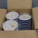 Lamosi 16 OZ Disposable Coffee Cups with Lids 50 Pack, Paper Insulated Corrugated Ripple Wall Cup for Hot Beverages (Blue)