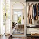 58"x18" Arched Full Length Mirror, Full Body Mirror, Gold