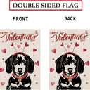 Welcome Valentine's Day Garden Flag Dachshund Dog Love Heart Vertical Double Sided Garden Flag Holiday Outside Yard Decoration Anniversary Wedding Farmhouse Valentines Day Decor 12.5 x 18 Inch