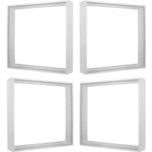 2x2FT Surface Mount Kit, 4 Set Aluminium Surface Mounting Bracket Kit, 2' by 2' Ceiling Mount Frame, for 24"x24" LED Flat Panel Light, Drop Ceiling Troffer Light Fixtures (Pack of 4)