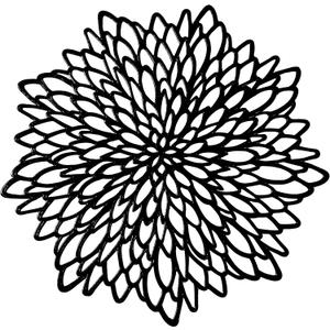 Snowkingdom Pack of 12 Black Placemats Washable Pressed Vinyl Laser Cut Dining Table Mats Round Floral Charger Decoration for Christmas Halloween Thanksgiving Wedding