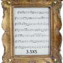 Antique Picture Frame Vintage Photo Frame with Resin and HD Glass, Gold Table Decor for Home, Christmas Home Decor for Tabletop (Vintage Gold, 3X5)