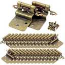 3/ 8" Inset Cabinet Door Hinges Antique Brass, 50 Pack (25 Pairs) Self Closing Cabinet Hinge Hardware for Kitchen Cabinet Doors