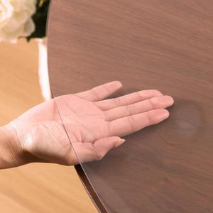 48 Inch Clear Round Table Cover Protector, 2.0mm Transparent Plastic Table Protector Waterproof, Anti-Scratch Clear Desk Mat for Office Desktop Dresser Dining Table, FDA Compliant